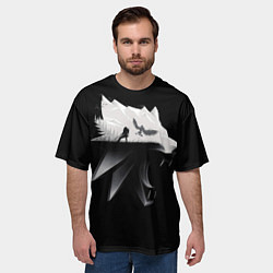 Футболка оверсайз мужская Волк Ведьмака, цвет: 3D-принт — фото 2