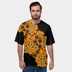 Футболка оверсайз мужская Славянская роспись, цвет: 3D-принт — фото 2