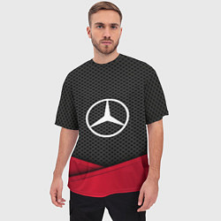 Футболка оверсайз мужская Mercedes Benz: Grey Carbon, цвет: 3D-принт — фото 2