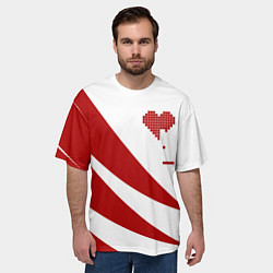 Футболка оверсайз мужская Игра в сердца, цвет: 3D-принт — фото 2