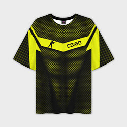 Мужская футболка оверсайз CS:GO Yellow Carbon