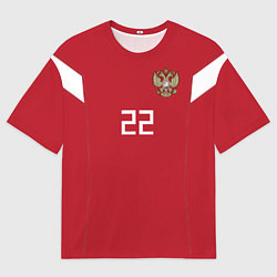 Футболка оверсайз мужская Сборная России: Дзюба ЧМ-2018, цвет: 3D-принт