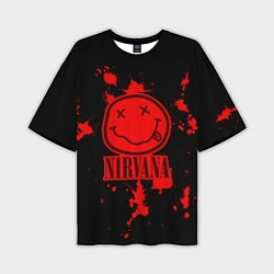 Мужская футболка оверсайз Nirvana: Blooded Smile