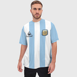 Футболка оверсайз мужская Марадона Аргентина ретро, цвет: 3D-принт — фото 2