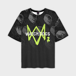 Мужская футболка оверсайз Watch Dogs 2: Skulls Pattern