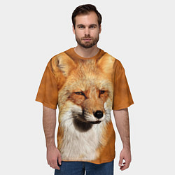 Футболка оверсайз мужская Хитрая лисичка, цвет: 3D-принт — фото 2