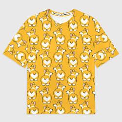 Мужская футболка оверсайз Маленькие Корги