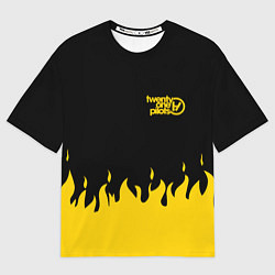 Футболка оверсайз мужская 21 Pilots: Yellow Fire, цвет: 3D-принт