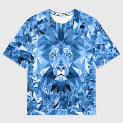 Мужская футболка оверсайз Сине-бело-голубой лев