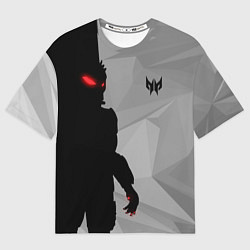 Мужская футболка оверсайз Силуэт хищника