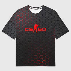 Футболка оверсайз мужская CS:GO Grey Carbon, цвет: 3D-принт