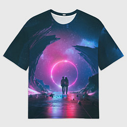 Мужская футболка оверсайз Любовь в космосе