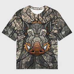 Футболка оверсайз мужская Mosaic Pig, цвет: 3D-принт