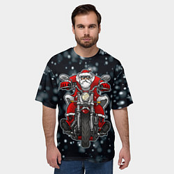 Футболка оверсайз мужская Крутой Санта, цвет: 3D-принт — фото 2