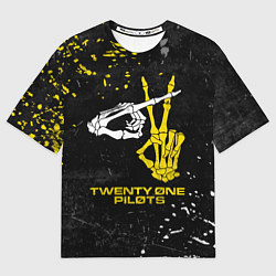 Футболка оверсайз мужская TOP: Skeleton Clique, цвет: 3D-принт