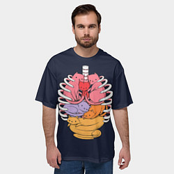 Футболка оверсайз мужская Внутри меня котики, цвет: 3D-принт — фото 2