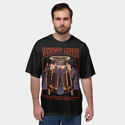 Футболка оверсайз мужская Worship Coffee, цвет: 3D-принт — фото 2