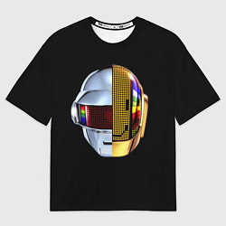 Футболка оверсайз мужская Daft Punk: Smile Helmet, цвет: 3D-принт