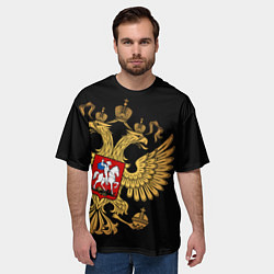 Футболка оверсайз мужская Золотой герб России, цвет: 3D-принт — фото 2