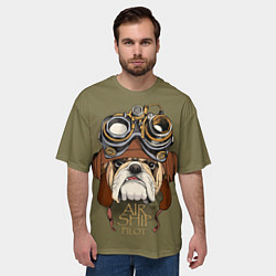 Футболка оверсайз мужская Air ship pilot, цвет: 3D-принт — фото 2