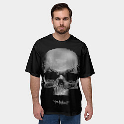 Футболка оверсайз мужская Пиксельный череп, цвет: 3D-принт — фото 2