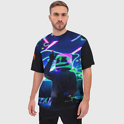 Футболка оверсайз мужская Marshmello: Neon DJ, цвет: 3D-принт — фото 2