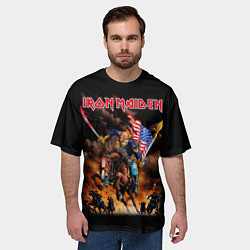 Футболка оверсайз мужская Iron Maiden: USA Warriors, цвет: 3D-принт — фото 2