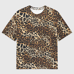 Мужская футболка оверсайз Шкура леопарда