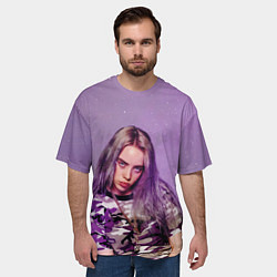 Футболка оверсайз мужская Billie Eilish: Violet Fashion, цвет: 3D-принт — фото 2