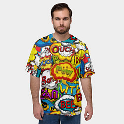 Футболка оверсайз мужская Звуки комиксов, цвет: 3D-принт — фото 2