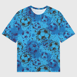 Мужская футболка оверсайз Футбольные мячи