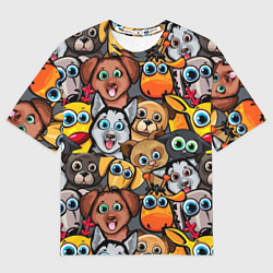 Мужская футболка оверсайз Веселые собаки