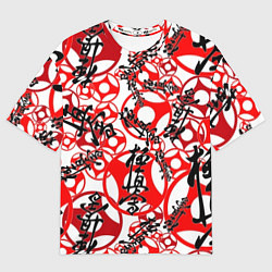 Мужская футболка оверсайз Каратэ киокушинкай - эмблемы