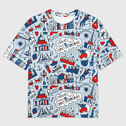 Футболка оверсайз мужская Travel to Saint Petersburg, цвет: 3D-принт