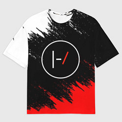 Футболка оверсайз мужская 21 Pilots: Black & Red, цвет: 3D-принт