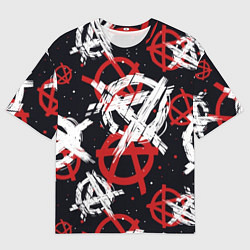 Мужская футболка оверсайз Анархия - паттерн