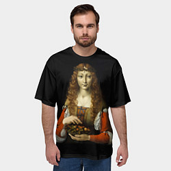 Футболка оверсайз мужская Девушка с вишнями, цвет: 3D-принт — фото 2