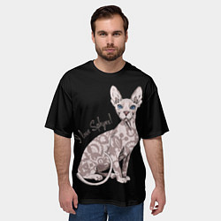 Футболка оверсайз мужская I Love Sphynx!, цвет: 3D-принт — фото 2