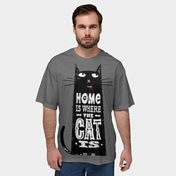 Футболка оверсайз мужская Дом там, где твой кот, цвет: 3D-принт — фото 2