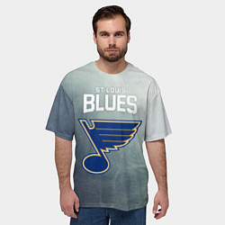 Футболка оверсайз мужская St Louis Blues, цвет: 3D-принт — фото 2