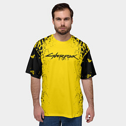Футболка оверсайз мужская Cyberpunk 2077 Samurai logo, цвет: 3D-принт — фото 2