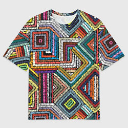 Мужская футболка оверсайз Этнический орнамент вышивка