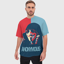 Футболка оверсайз мужская Anonymous поп арт мем, цвет: 3D-принт — фото 2