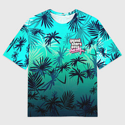 Мужская футболка оверсайз GTA пальмы