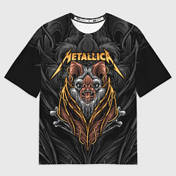 Футболка оверсайз мужская Metallica мышь летучая, цвет: 3D-принт