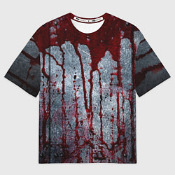 Мужская футболка оверсайз Кровь на металле текстура