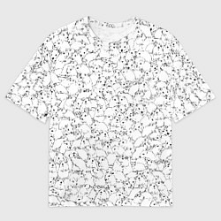 Мужская футболка оверсайз Белые мыши