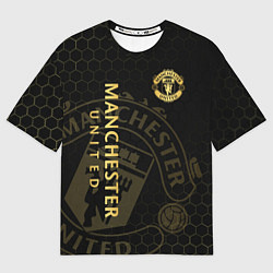 Футболка оверсайз мужская Манчестер Юнайтед - team coat of arms, цвет: 3D-принт