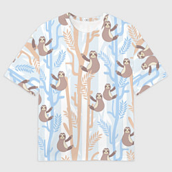 Мужская футболка оверсайз Ленивец стайл