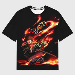 Мужская футболка оверсайз Demon Slayer